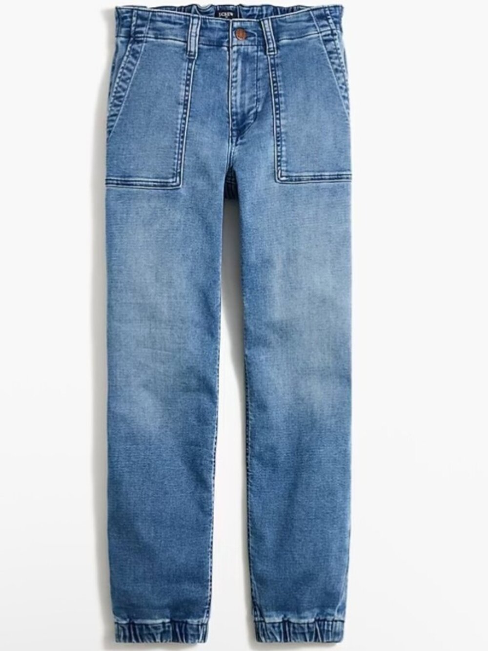 Blue Denim Chambray Utility Joggers Pants 27